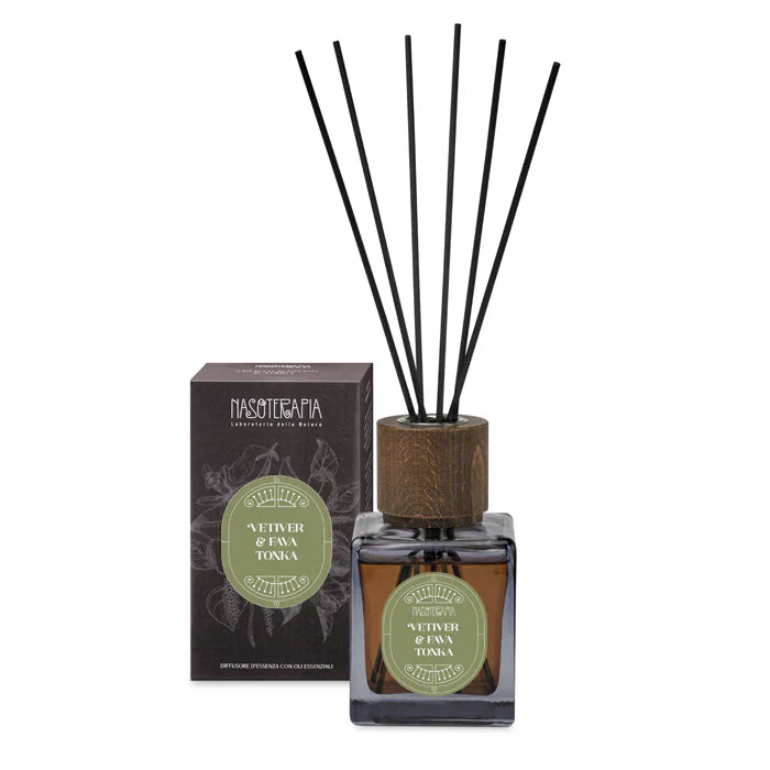 Nasoterapia Vetiver e Fava Tonka Diffusore con Bastoncini