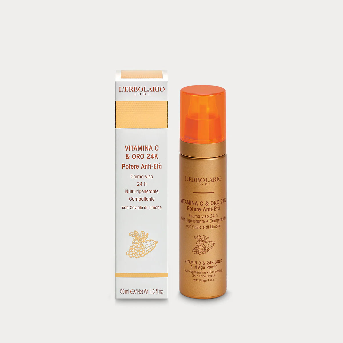Crema Viso Vitamina C & Oro 24K – Potere Anti-Età (24h)